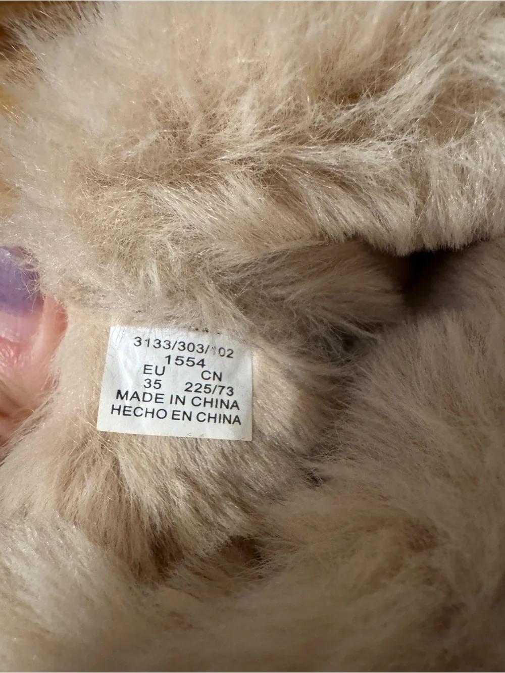 Zara Kids Faux Fur Cuff Boots - Tan and Cream